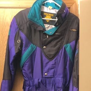 VINTAGE 1980s Descente Ski Snowsuit size Small